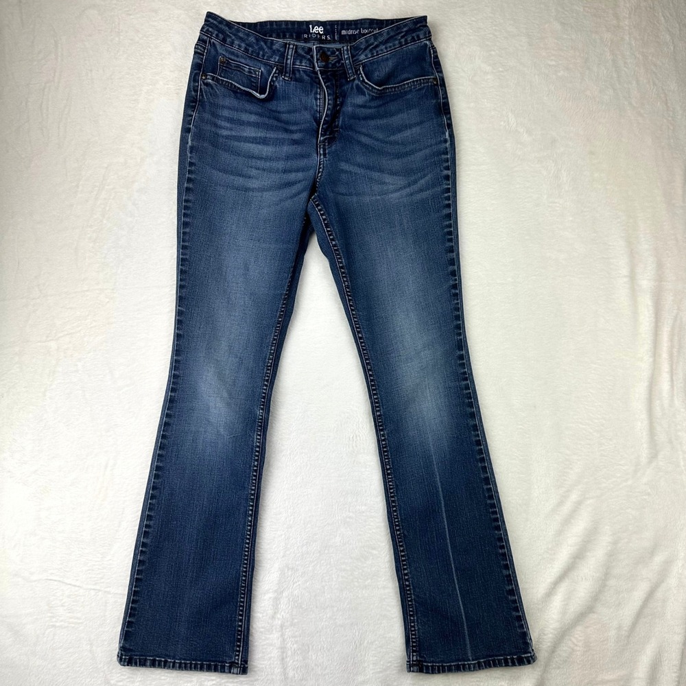 Lee Riders Jeans Womens Midrise Bootcut 4 Blue Denim Pants Medium Wash Stretch